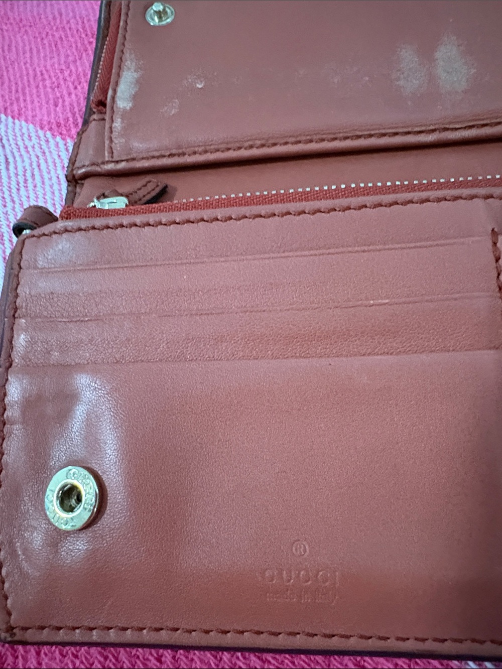 Gucci Guccissima  like a peach color Signature Continental Wallet Rehab wallet - Picture 8 of 11